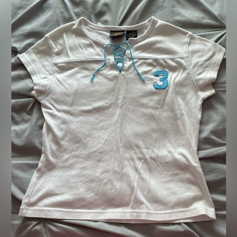 White and Blue Graphic Tee